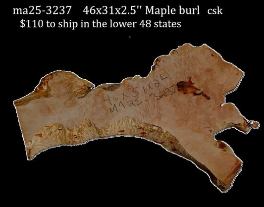 Maple Burl | Live Edge | River Table | DIY | Craft Wood | Ma25-3237