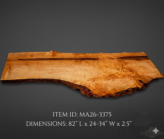 Maple Burl Slab | Rustic Wood Furniture | DIY | River Table | MA26-3375