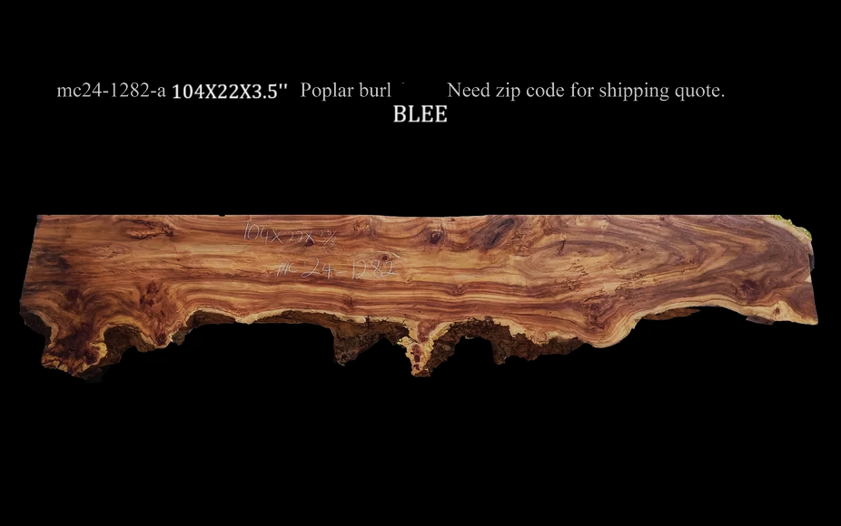 Poplar Mantel | Poplar Burl | Live Edge Mantel | M24-1282