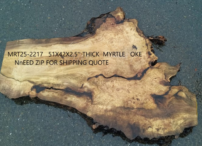 Myrtle Wood Burl Slab | Bay Laurel | Live Edge | River Table | DIY |  Mrt25-2217