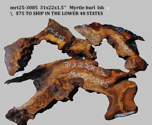 Myrtle Burl Slab | Live Edge | River Table | DIY | Mrt25-3085