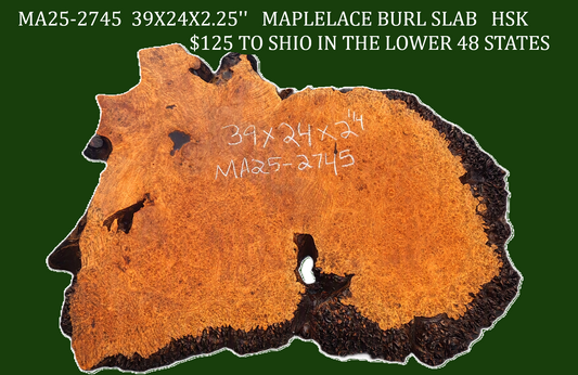 Maple Burl Slab | Live Edge | Maple Lace Burl | Cookie Cut | Solid Burl | DIY | Ma25-2745-a