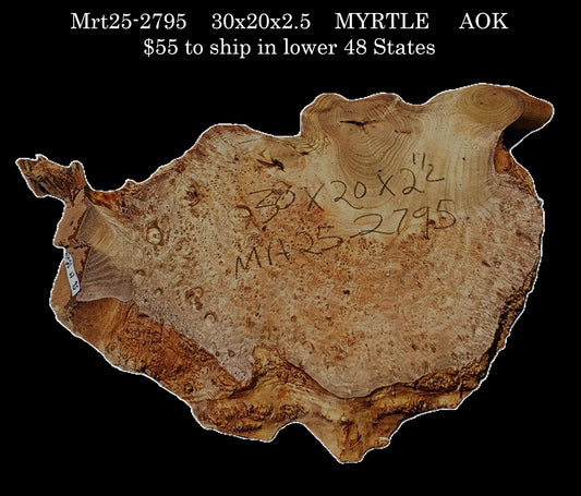 Myrtle Burl Slab | Live Edge | river table | DIY | Mrt25-2795