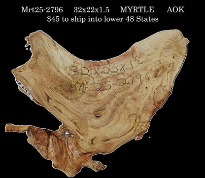 Myrtle Burl Slab | Live Edge | river table | DIY | Mrt25-2796