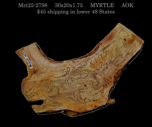 Myrtle Burl Slab | Live Edge | river table | DIY | Mrt25-2798