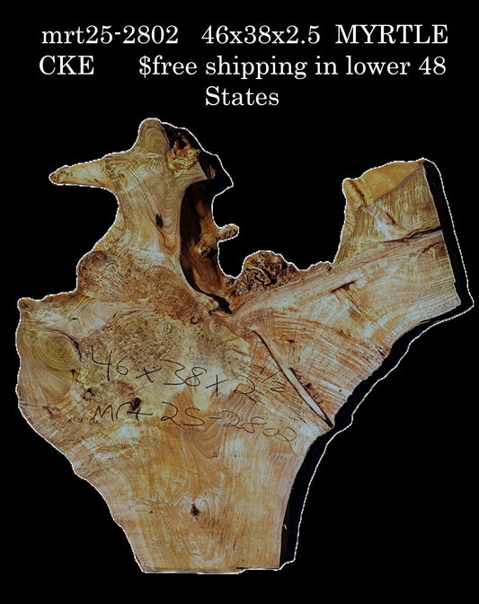 Myrtle Burl Slab | Live Edge | river table | DIY | Mrt25-2802