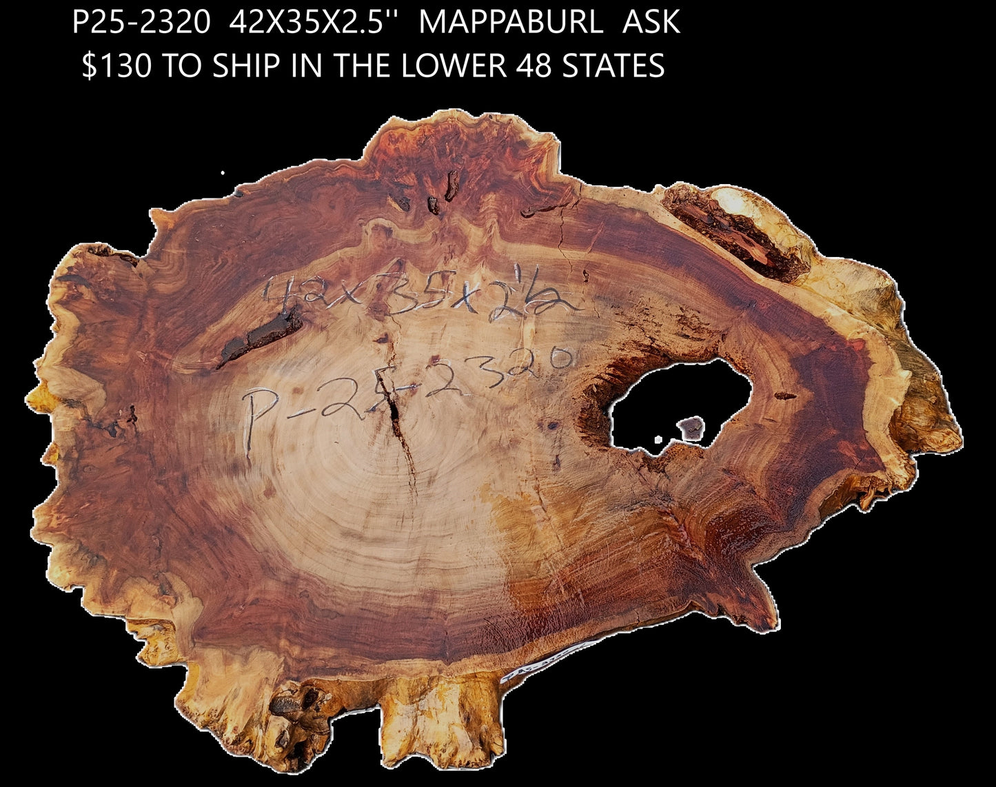 Mappa Burl  | Live Edge |  DIY Crafts | Wood Turning | Bowl Turning | P25-2320