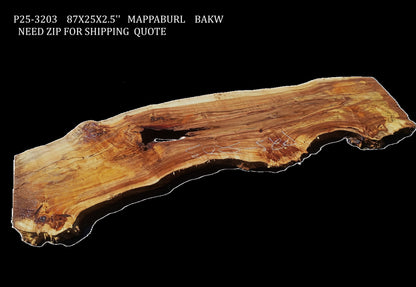 Mappa Burl | Dining Table | Desktop | DIY | River Table | P25-3203