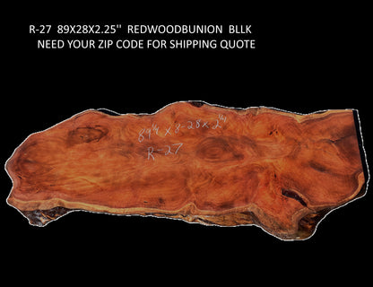 Redwood Slab | DIY burl table | Bunion | Dining Table | Headboard | R-27