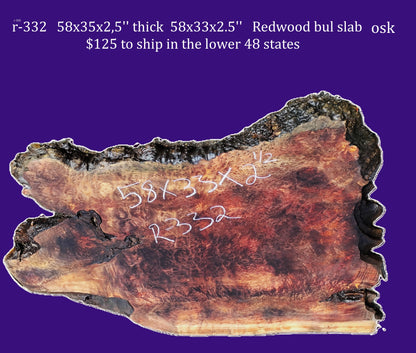 curly Redwood Slab | DIY | Craft-wood | live edge table | R-332)