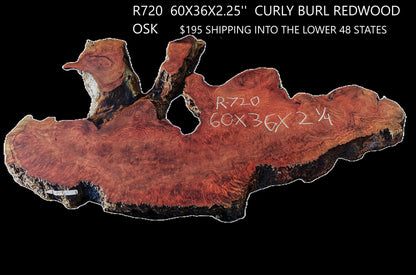 Curly and Burl | Redwood Slab | DIY | Table | R720