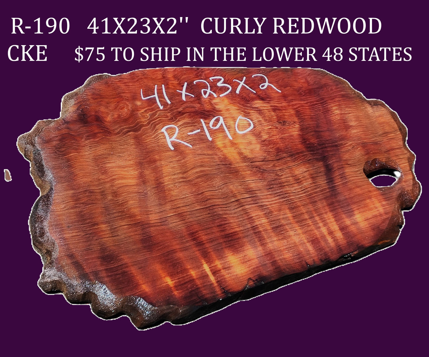 curly Redwood Slab | DIY | Craft-wood | live edge burl table | R190