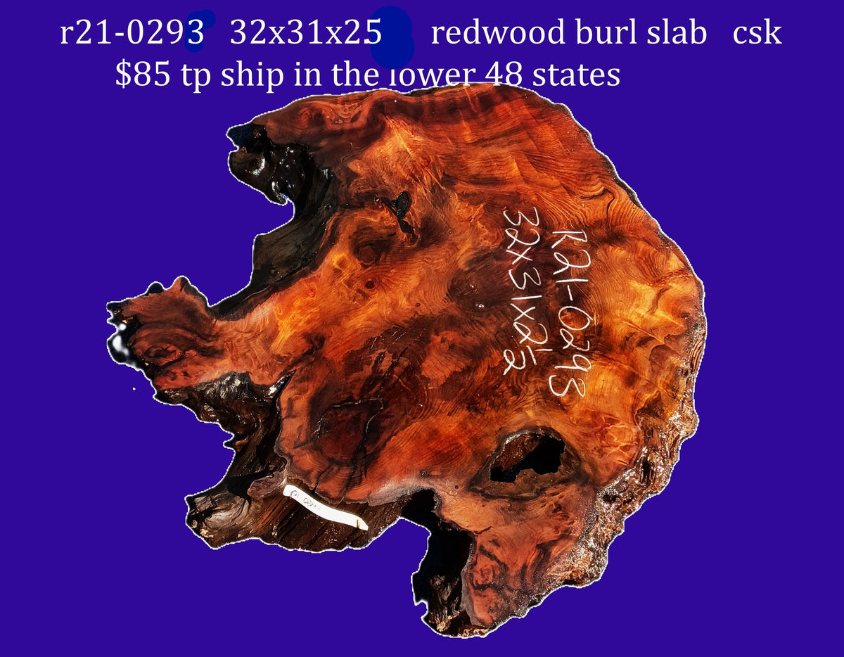 old growth | Redwood Burl Slab | DIY | river table | burl table | R21-0293