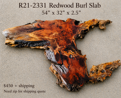 Redwood burl slab | DIY | burl table | river table | craft wood | r21-0331