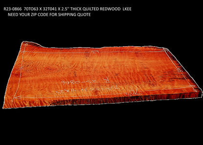Quilted Redwood Slab | DIY | River Table | guitar billets | R23-0866