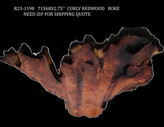 Curly Redwood Burl | DIY | Table | River Table | R23-1190