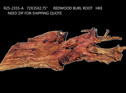 Redwood Burl Root  | Desk | Headboard | Bar Top | R25-2355