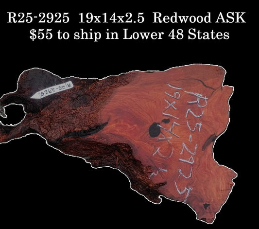 Curly and Burl | Redwood Slab | DIY | Table | R25-2925