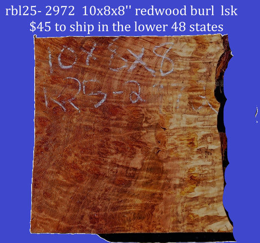 Redwood Burl Guitar Billet | DIY | Craft Wood | Block | RBL25-2972