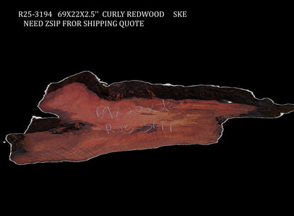 Curly Redwood Burl | DIY | River Table | Craft Wood | R25-3194