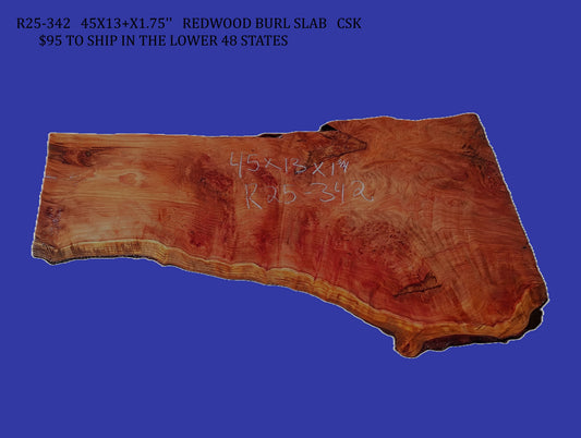 Quilted Curly Redwood Slab | DIY | Bar Counter | Table | Guitar Billets | R25-3342