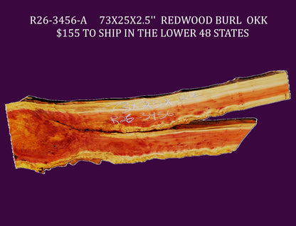 Redwood burl slab | DIY | burl table | river table | craft wood | R26-3456