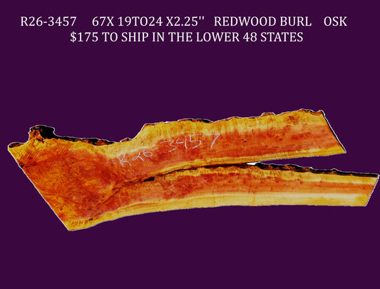 Redwood burl slab | DIY | burl table | river table | craft wood | R26-3457