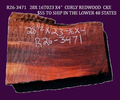 Curly Redwood Burl Slab | DIY | Craft Wood | Table | Redwood | R26-3471