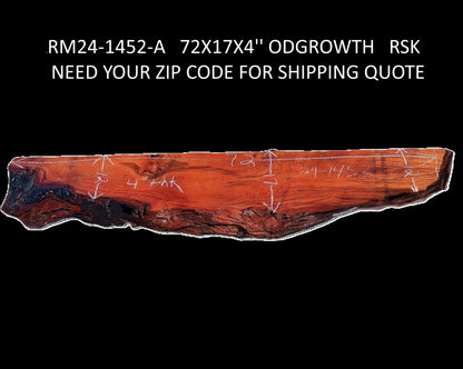 Old Growth Redwood  | Fireplace Shelf | Live Edge Mantel | DIY | m24-1452