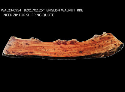 English Walnut Slab | Counter | Headboard | DIY live edge table | Wal23-0954