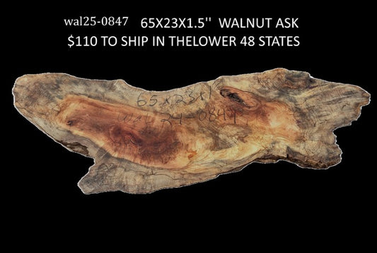 Black Walnut Slab | DIY | Live Edge | River Table | Wal25-0847