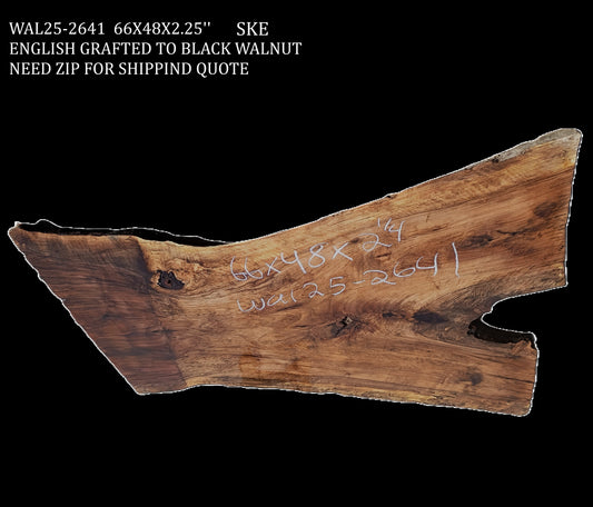 English Grafted to Black Walnut | DIY | Live Edge Table | Wal23-2641