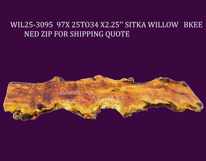 Sitka Willow Burl | DIY | River Table | Live Edge Slab | WIL25-3095