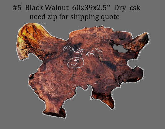 Black Walnut Slab | DIY | Live Edge | River Table | Wal24-5