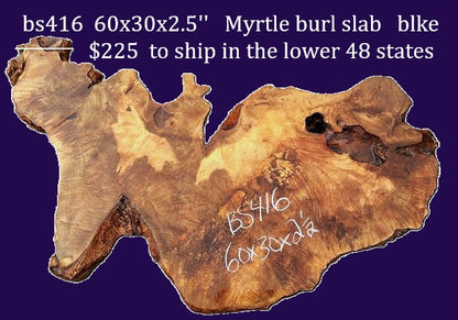 myrtle burl | river table | DIY | Live edge slab | bs416