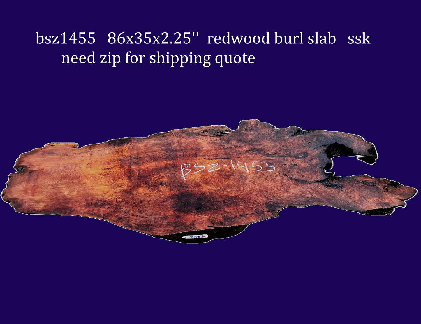 Redwood burl Slab | DIY |  Craft-wood | live edge table | bsz1455