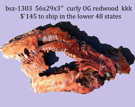 Redwood curly slab | DIY | burl table | river table | headboard | bsz1303