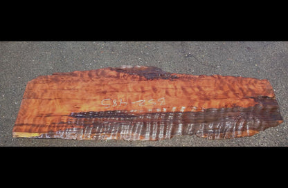 Curly Redwood Slab | Desk | Live Edge Slab | Dry | BSZ-485