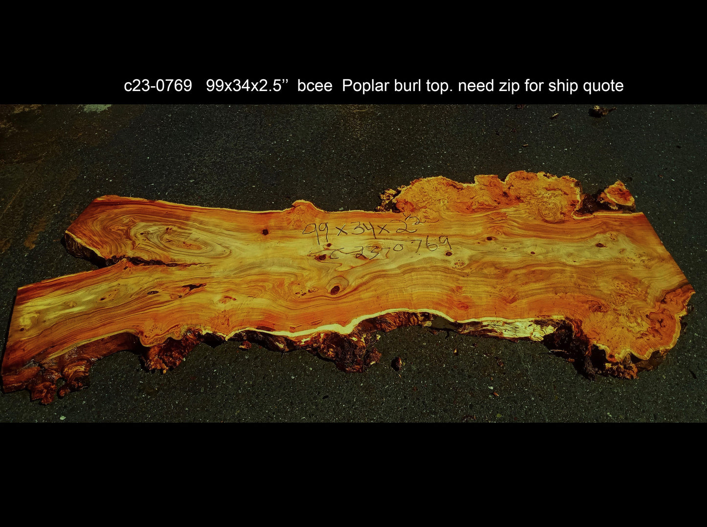 Mappa burl | Poplar | river table | live edge slab | DIY ideas | p23-0769