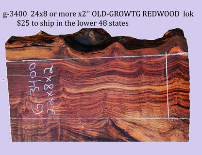 old-growth | redwood | acoustic Guitar Billet | DIY | Craft wood | g-3400