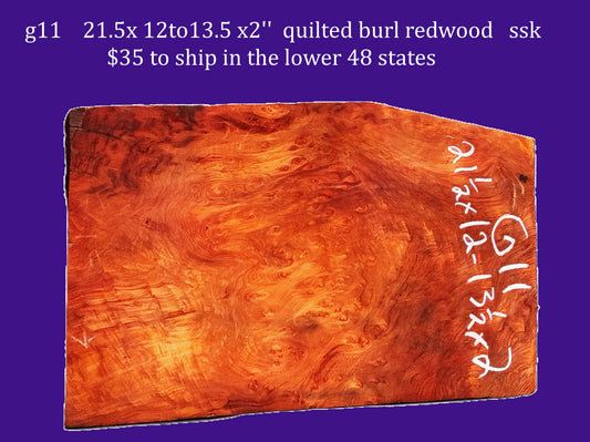 Curly Redwood | Old Growth | DIY | Craft wood | guitar billet | G11
