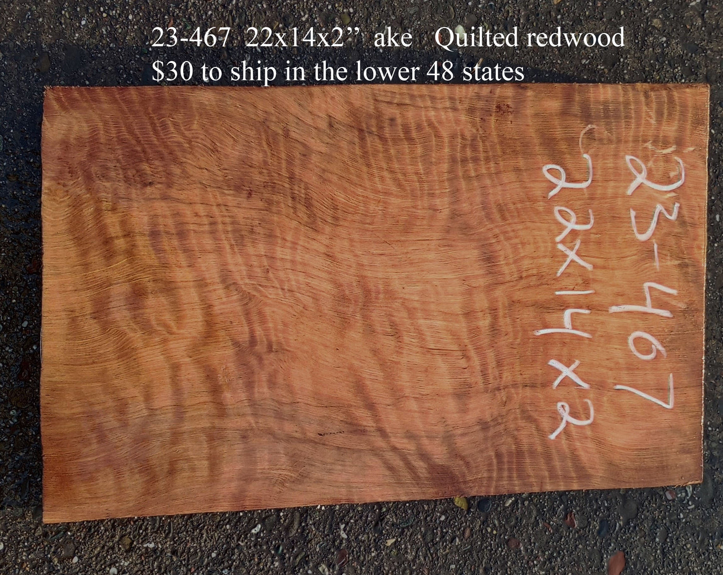 Quilted Redwood | Guitar Billet | Craft Wood | Luthier Wood | DIY crafts | 23-467-g
