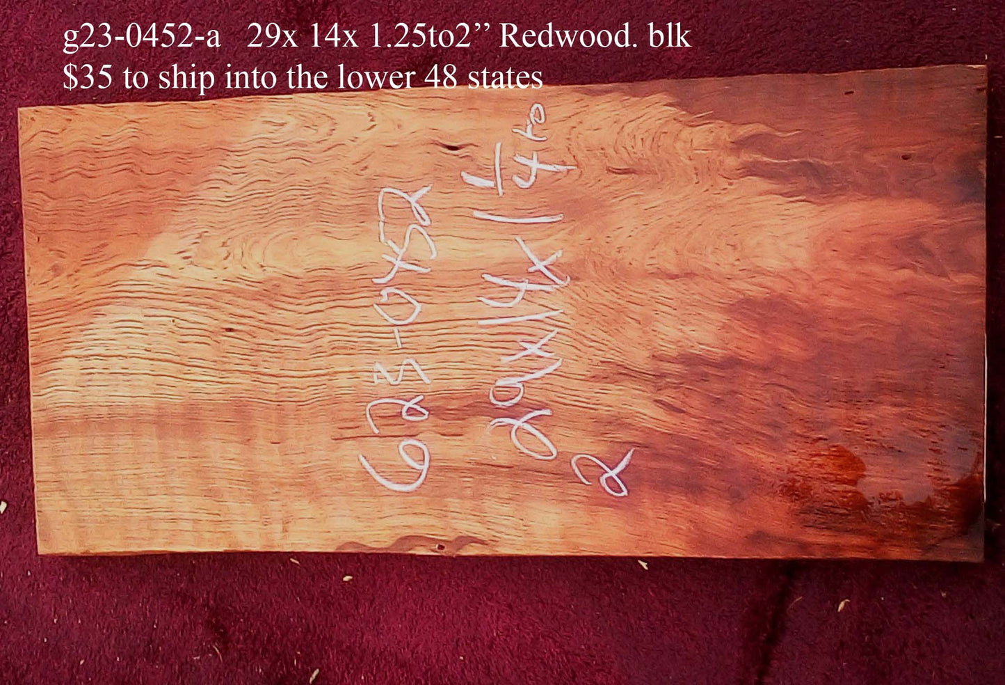 Guitar Billet | DIY Crafts | Redwood | Luthier Wood | G23-0452