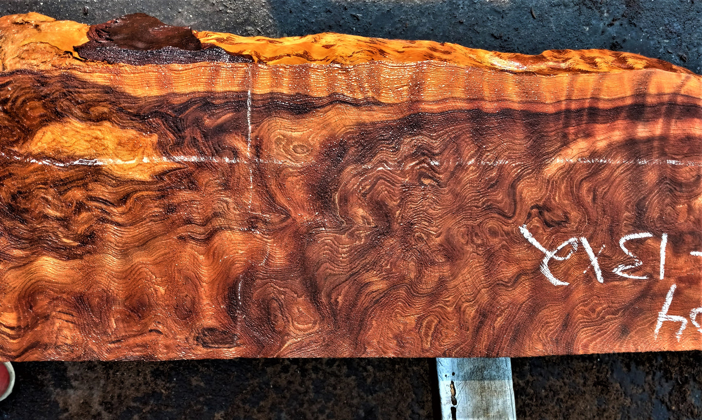 Quilted redwood | guitar billet | wood turning | DIY crafts | g23-0704