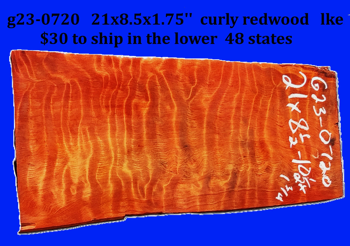Curly Redwood | Old Growth | DIY | Crafts | guitar billet | G23-0720
