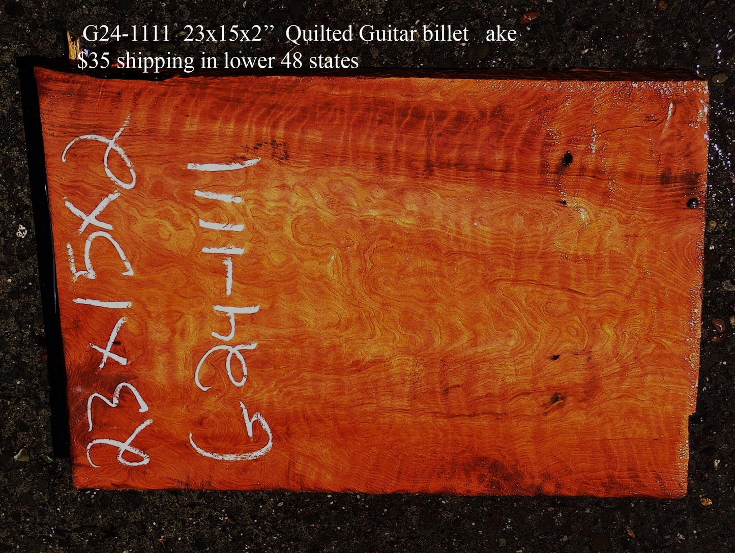 Redwood Guitar Slab | Quilted Redwood | Luthier Wood | G24-1111