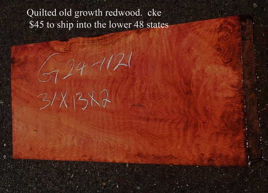 Redwood Guitar Slab | Craft wood | Luthier Wood | Quilted | G24-1121