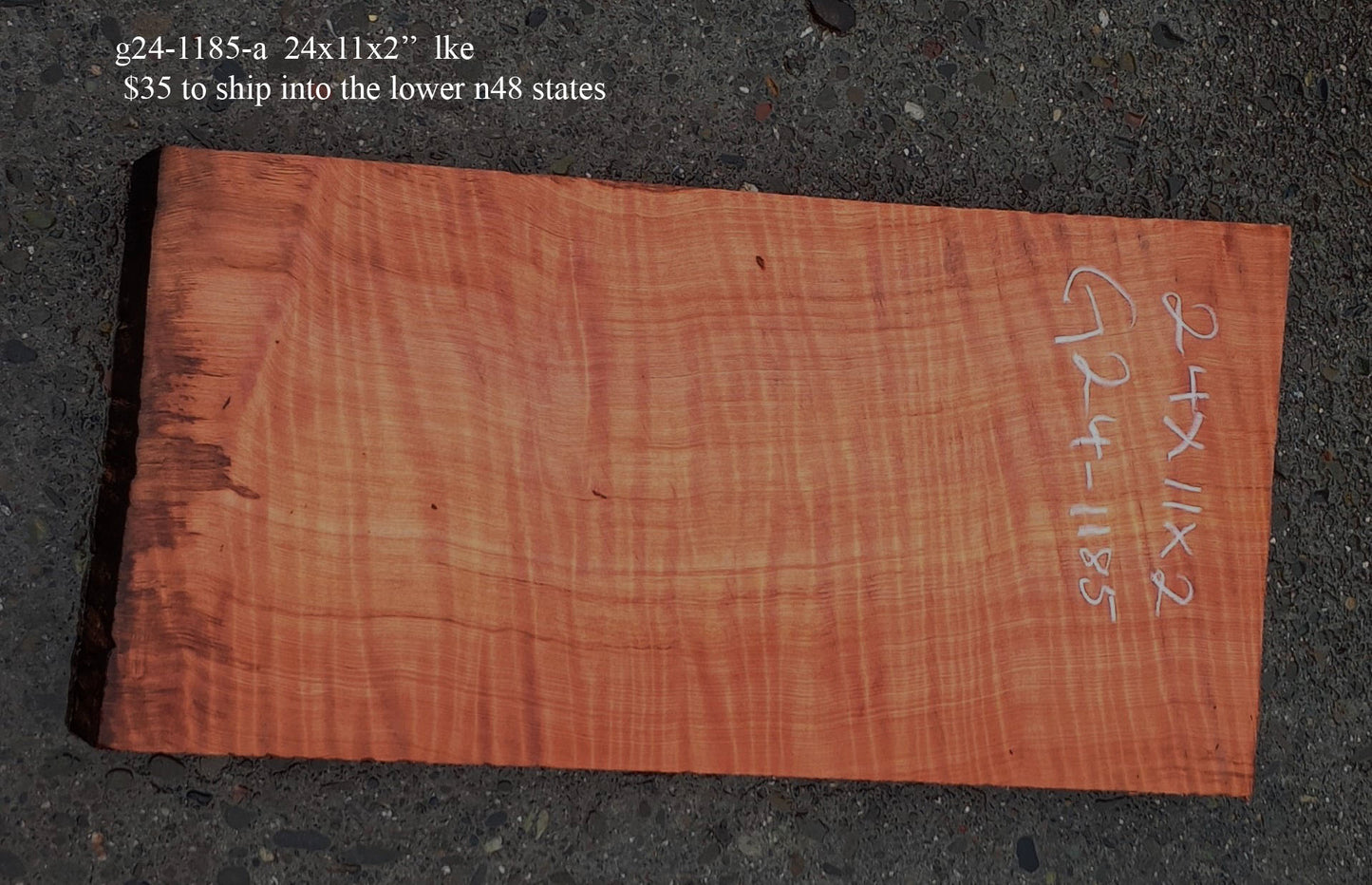 Redwood Guitar Slab | Craft wood | Luthier Wood | Curly | G24-1185