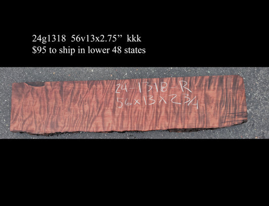 Quilted Redwood | Guitar Blank | Trophy Mount | Craft Wood | g24-1318