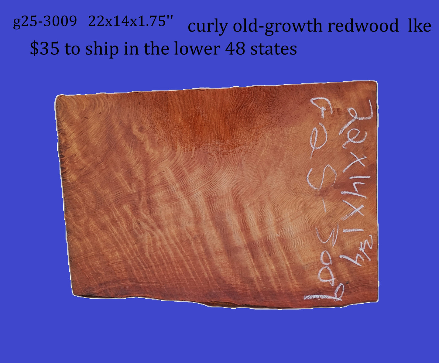 Curly | Redwood | Old Growth | DIY | Crafts | G25-3009